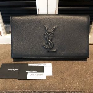 AUTHENTIC** YSL Clutch with Saint Laurent cards!